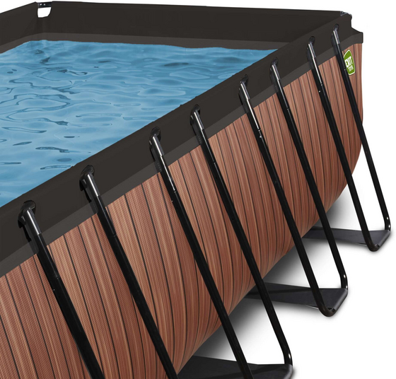 EXIT Wood Pool 540x250x100cm Med Sandfilterpump - Brun på
