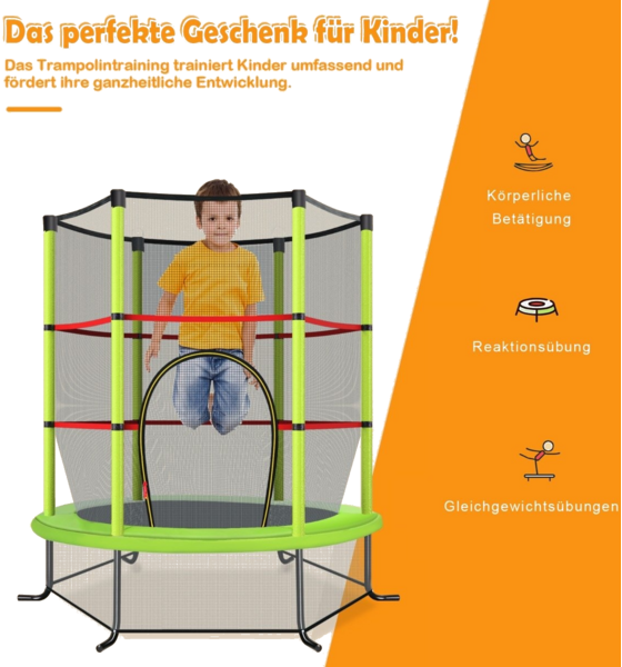 NORTHIX Ø140cm Garden Trampoline With Safety Net Trampoline Can Hold Up To 135kg For Children Aged 3 And Ove på