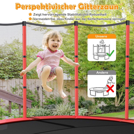 NORTHIX Ø140cm Garden Trampoline With Safety Net Trampoline Can Hold Up To 135kg For Children Aged 3 And Ove på