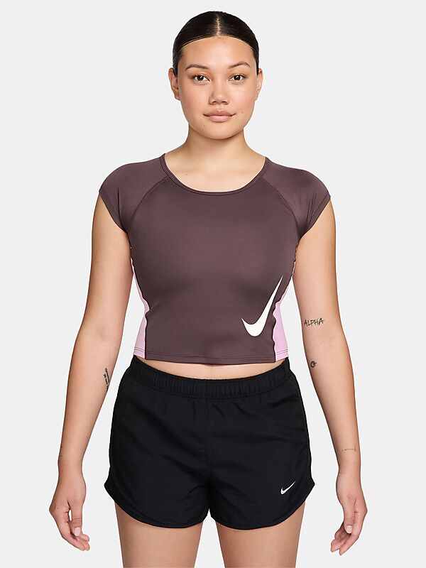 NIKE Women's Dri-fit Cap-sleeve Running Top Tempo Swoosh på