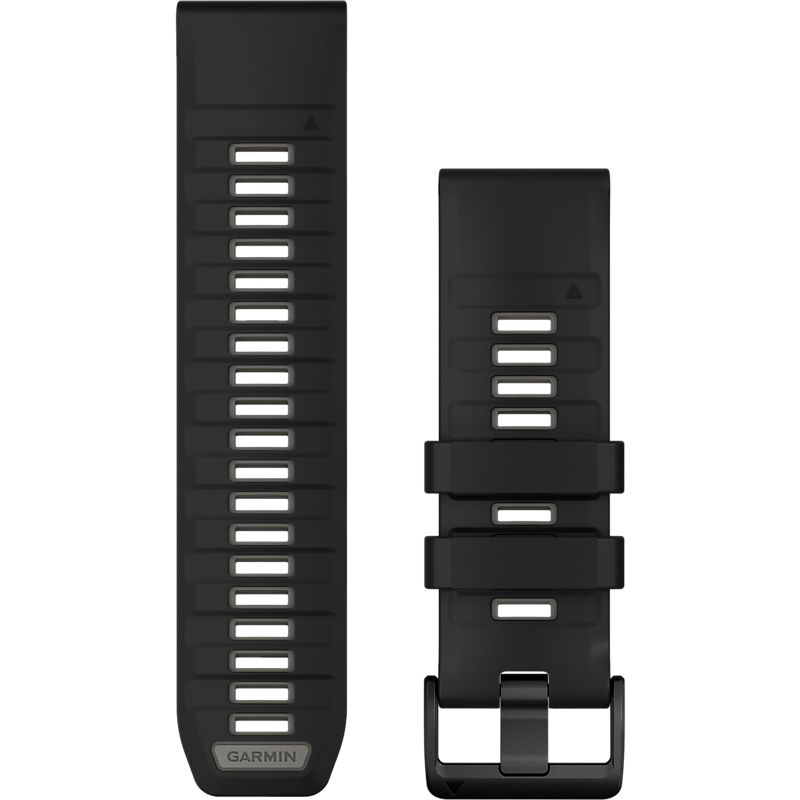 GARMIN Acc, Fenix 8, 26mm, Qf Blk/pebble Gry Silicone Band på